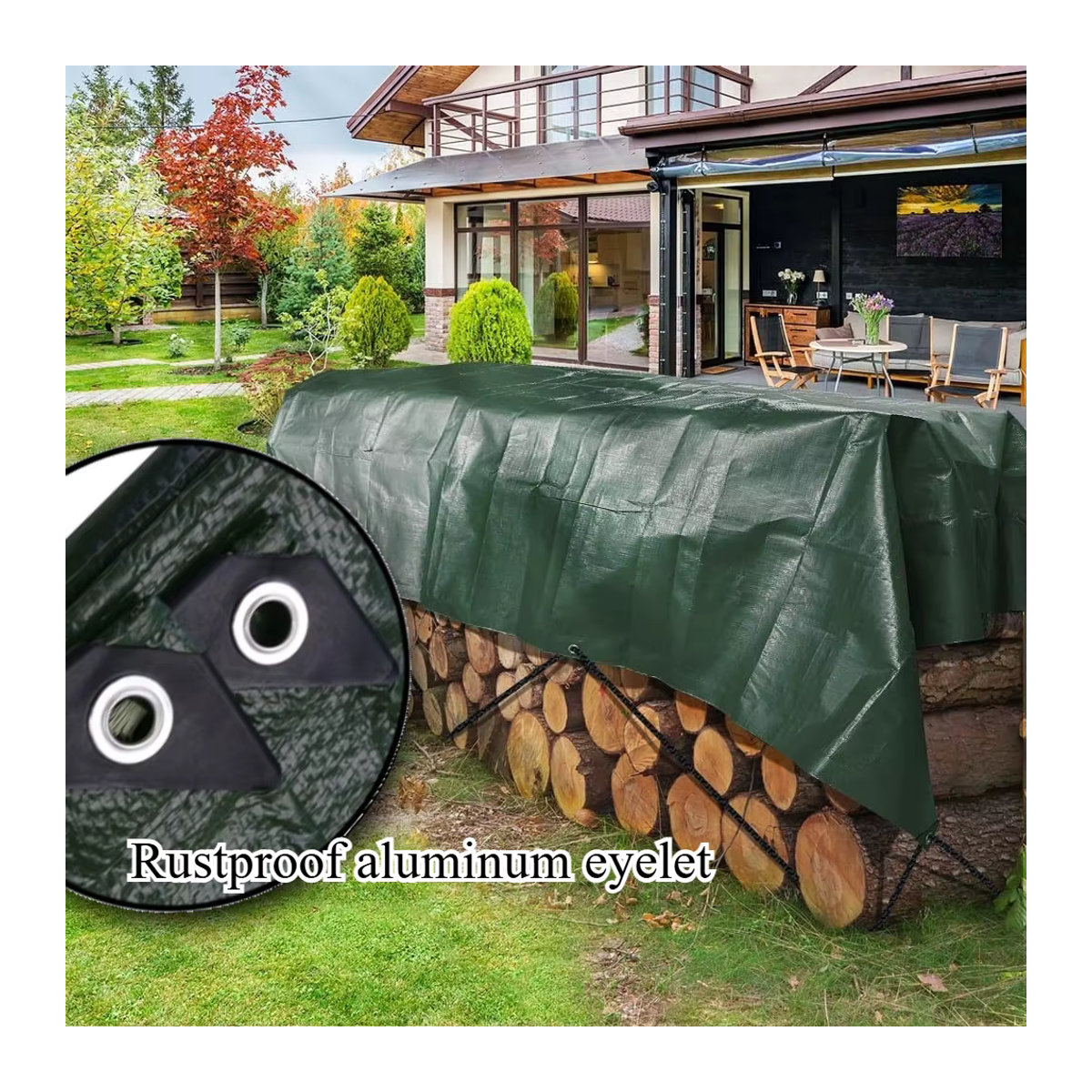 Robuste und wasserdichte Planenabdeckung für Camping-Markisen mit UV-Beständigkeit und verstärkten Ösen - Bild 2