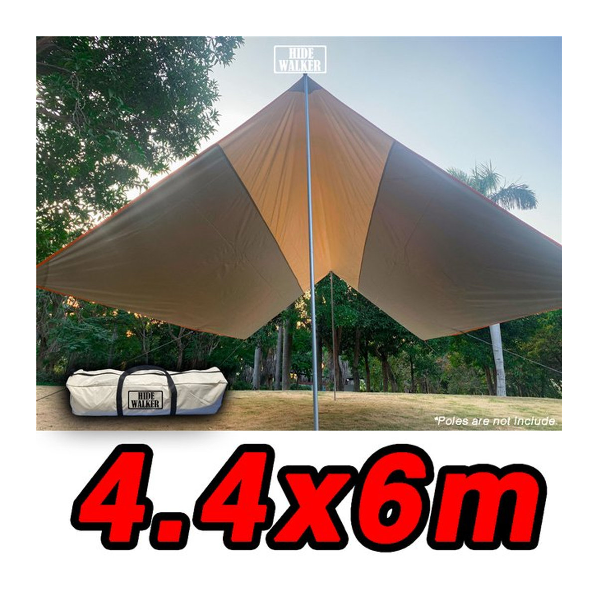 Robuste wasserdichte Plane aus 210D Oxford für Sonnenschutz und Outdoor-Camping, Hide Walker, 4 x 6 m - Bild 1