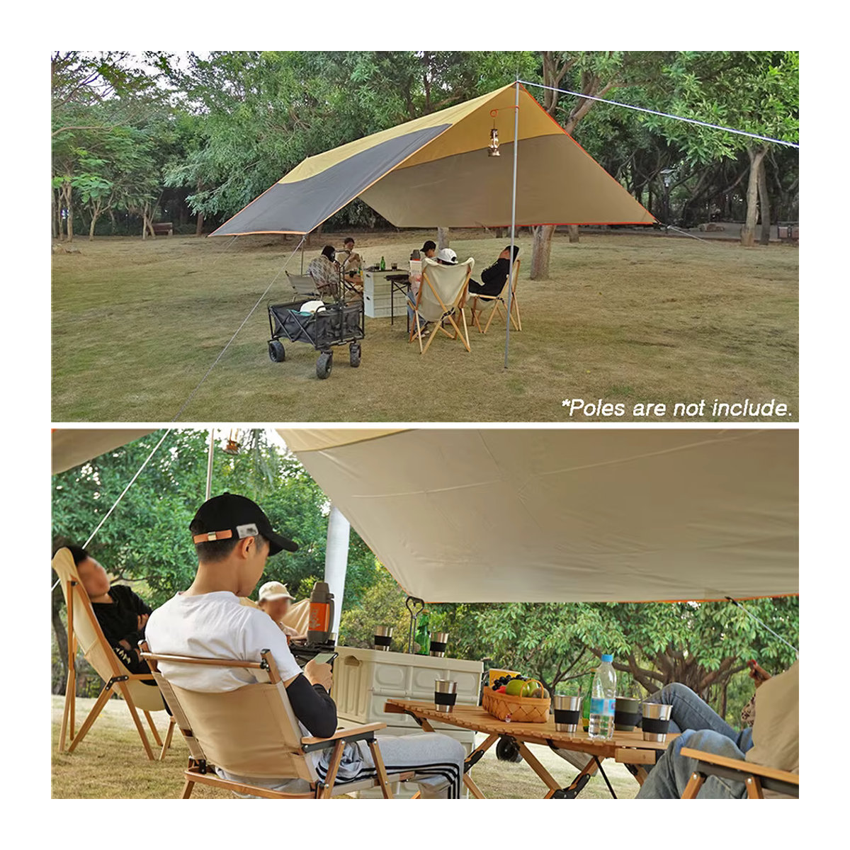 Robuste wasserdichte Plane aus 210D Oxford für Sonnenschutz und Outdoor-Camping, Hide Walker, 4 x 6 m - Bild 2
