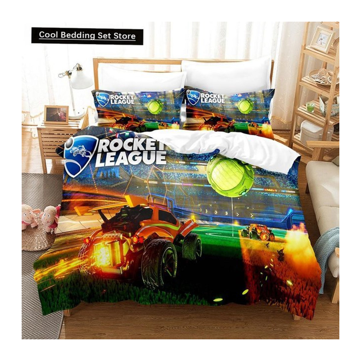 Rocket League Bettwäsche-Set für Einzelbetten mit Bettbezug und Tagesdecke, B/H: 135 x 200 cm - Bild 1