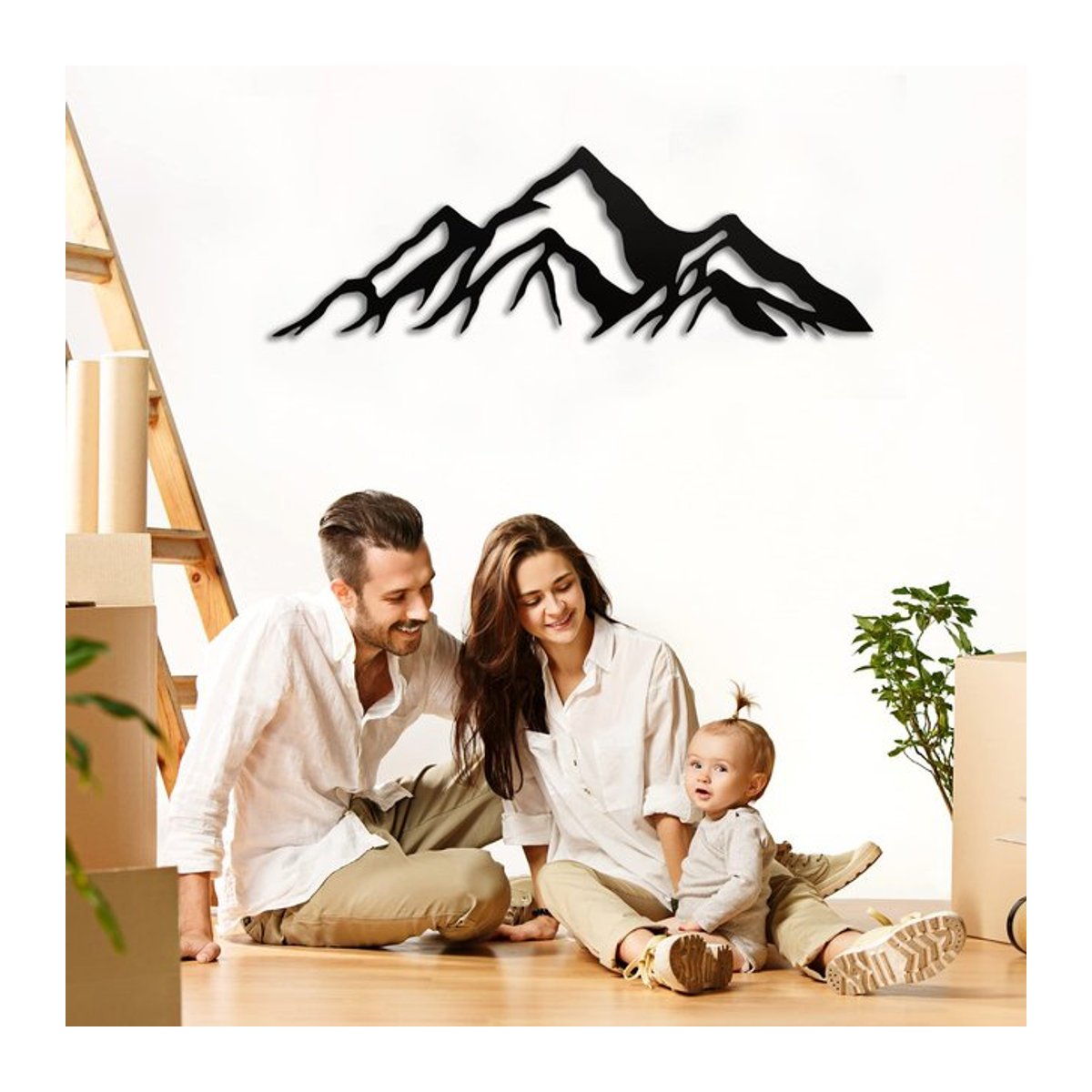 Rocky Mountains Metall-Wandkunst in Schwarz als hängende Wanddekoration für dein Wohnzimmer oder Schlafzimmer - Bild 1