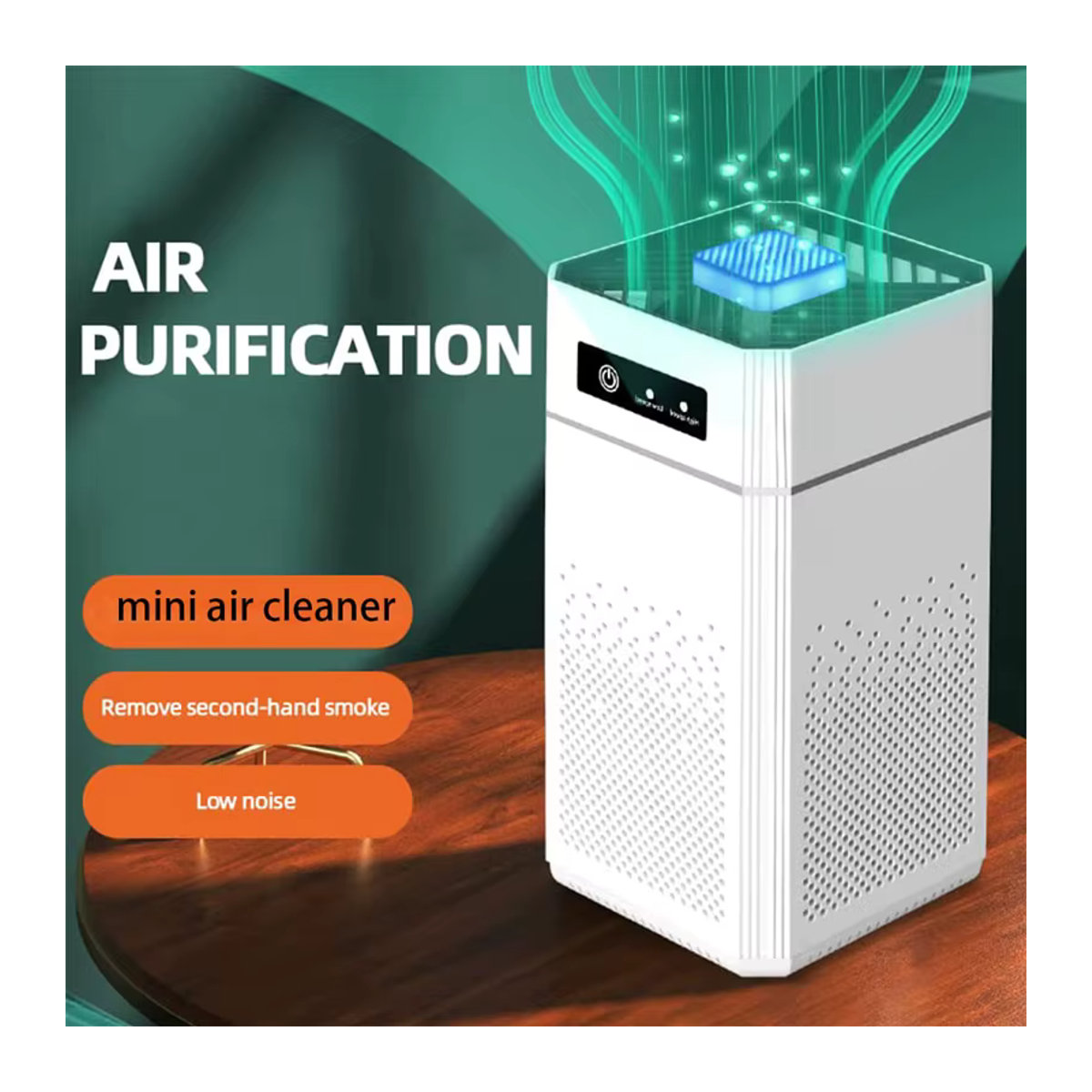 ROFAELEC Luftreiniger mit HEPA-Filter und Negativ-Ionen zur Entfernung von Staub, Tierhaaren, Formaldehyd und Gerüchen in Weiß - Bild 3