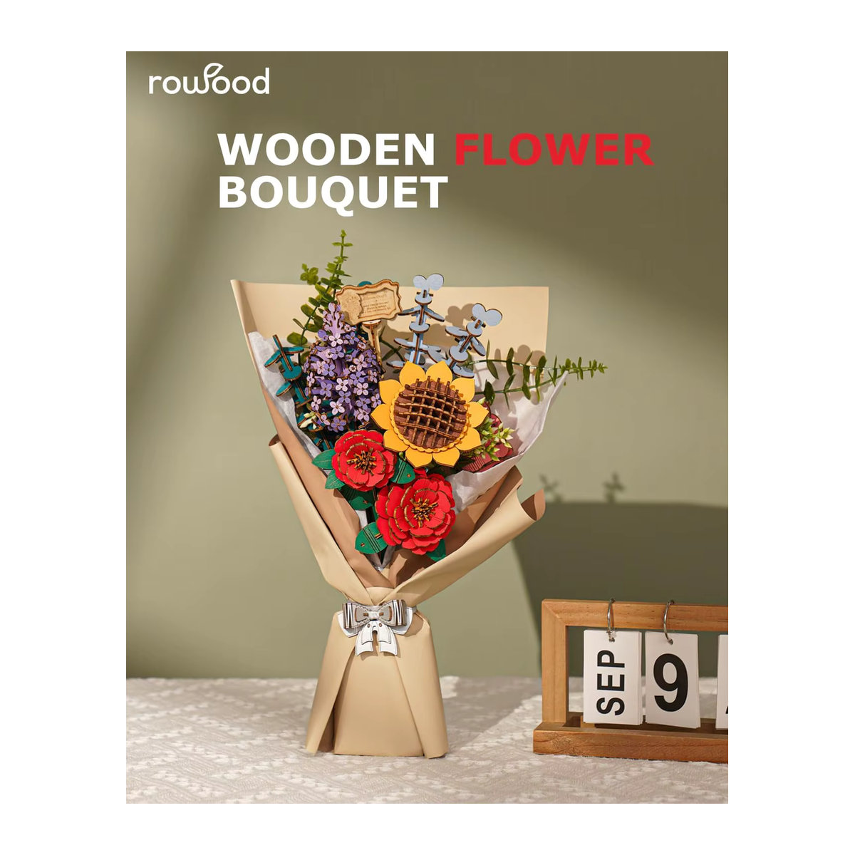 Rolife 3D Holzpuzzle Blumenstrauß als Bastelset für Erwachsene in Mehrfarbig - Bild 2
