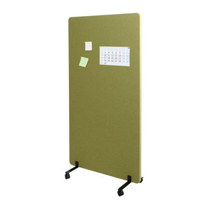 Rollbare Akustik-Trennwand MCW-G77 als Büro-Sichtschutz und Pinnwand, doppelwandig, Farbe: Grün, H x B: 147 x 80 cm