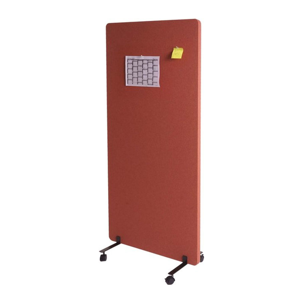 Rollbare Akustik-Trennwand MCW-G77 als Schallschutz und Sichtschutz mit Pinnwand Funktion, doppelwandig, Textil, braun, Höhe: 167 cm, Breite: 80 cm - Bild 1