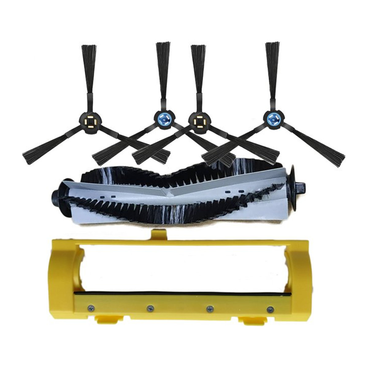 Roller Hauptbürstenabdeckung und Seitenbürsten-Set für Silvercrest SSR1 SSRA1 ZACO Ilife A9s A9 A7 A80 Plus A10s L100 Roboter Staubsauger Teile in Schwarz/Weiß - Bild 1