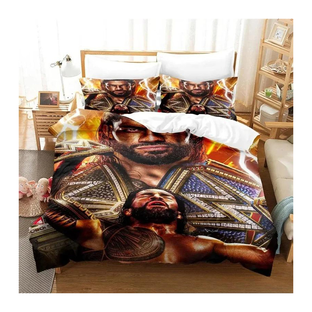 Roman Reigns Bettwäsche Kollektion mit Bettbezug und Kissenbezug für Kinder, Jugendliche und Erwachsene, Breite: 70 cm, Länge: 133 cm - Bild 1