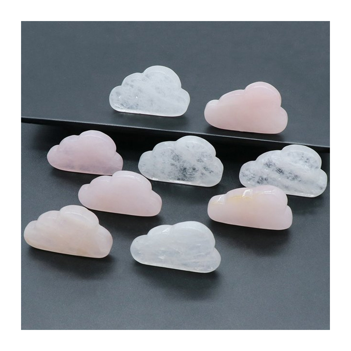 Rosenquarz Naturstein Wolken Form Mini Kristall Ornament zur Dekoration - Bild 1