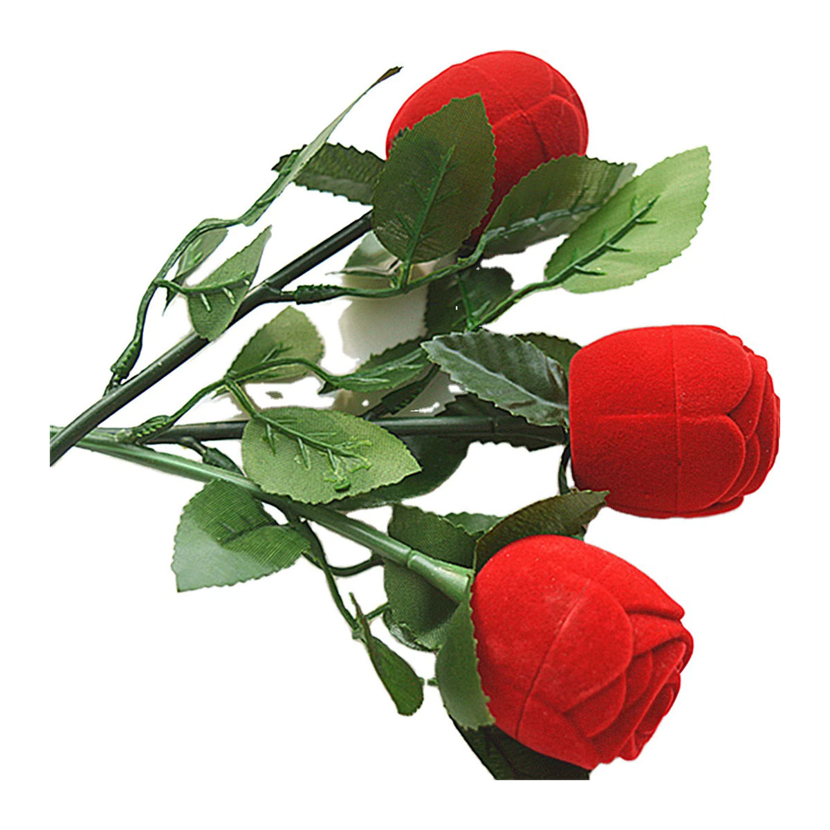 Rote Rosen-Schmuckschatulle als Blumen-Ringbox für Verlobungsringe und Ohrringe für Hochzeiten und Zeremonien - Bild 4