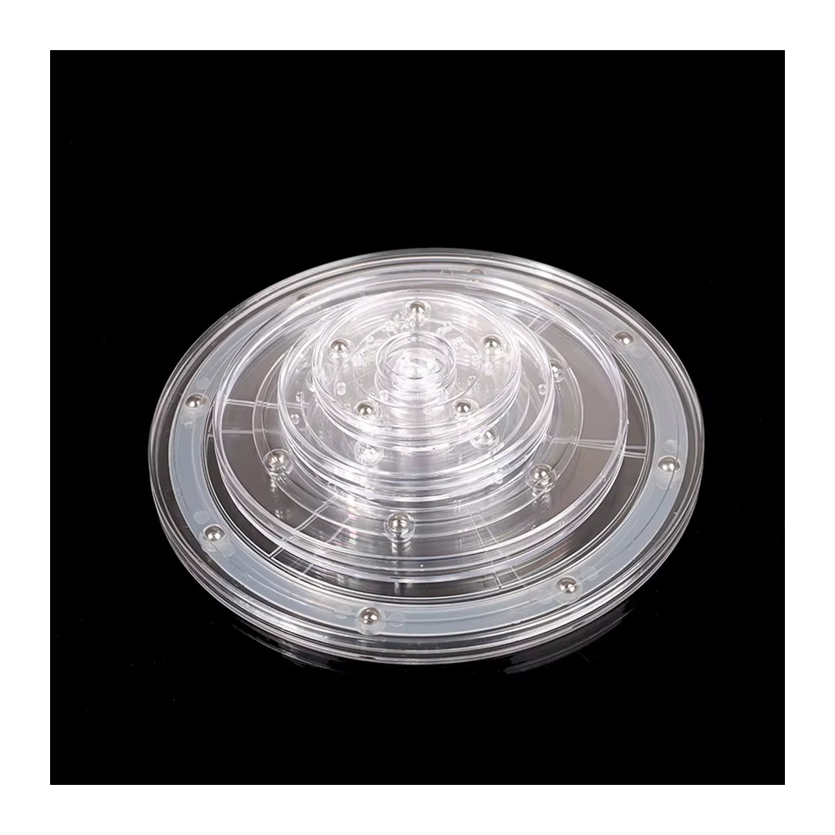 Rotierende Acryl-Plattenspieler-Basis aus transparentem Kunststoff für Fotografie und Präsentationen, Durchmesser: 7,5 cm bis 20 cm - Bild 2