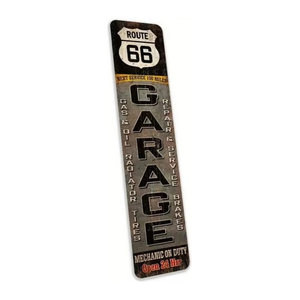 Route66RetroGarage Metallschild im Vintage-Design mit Typografie, mehrfarbig, Rechteck, B: 40 cm, H: 40 cm, T: 40 cm