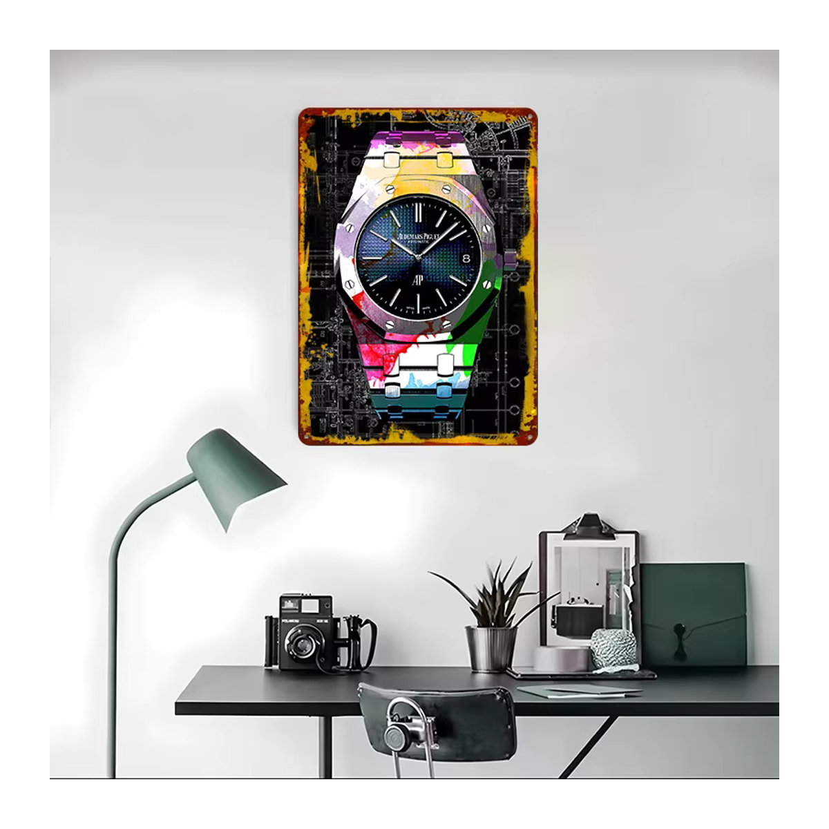 Royal Oak Vintage Metallschild Abstrakt Mehrfarbig Wandkunst aus Metall, B/H: 20 x 30 cm - Bild 4