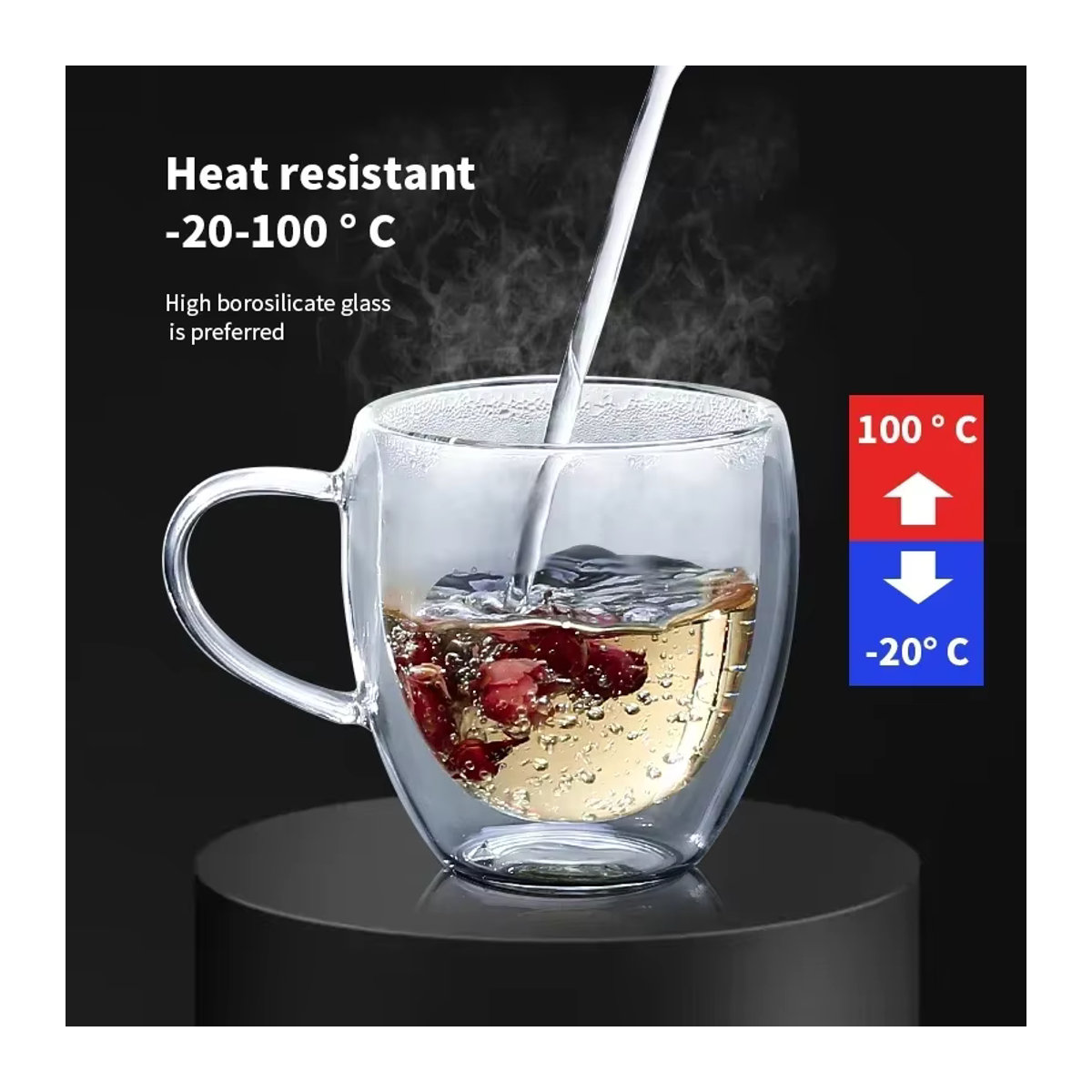 RSCHEF Doppelwandige Tee Glas Tassen Set Transparent, Hitzebeständig, 80-450 ml - Bild 3