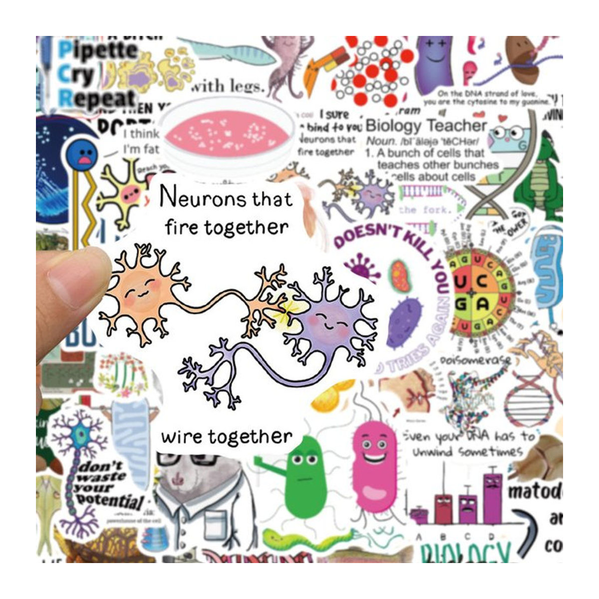 Rspctou Biologie Labor Aufkleber Set Bunt Wasserdichte Ästhetische Sticker für Laptop Skateboard und Auto - Bild 1
