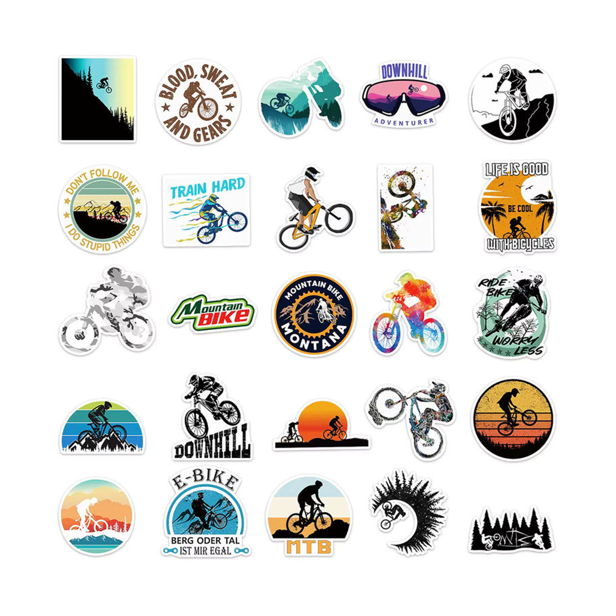 Rspctou Mountainbike Aufkleber Set Bunt Wasserdichte PVC Sticker für Helm Auto und MTB Outdoor - Bild 4