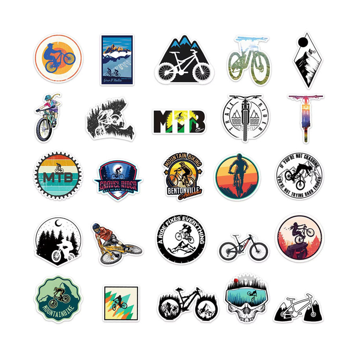 Rspctou Mountainbike Aufkleber Set Bunt Wasserdichte PVC Sticker für Helm Auto und MTB Outdoor - Bild 5