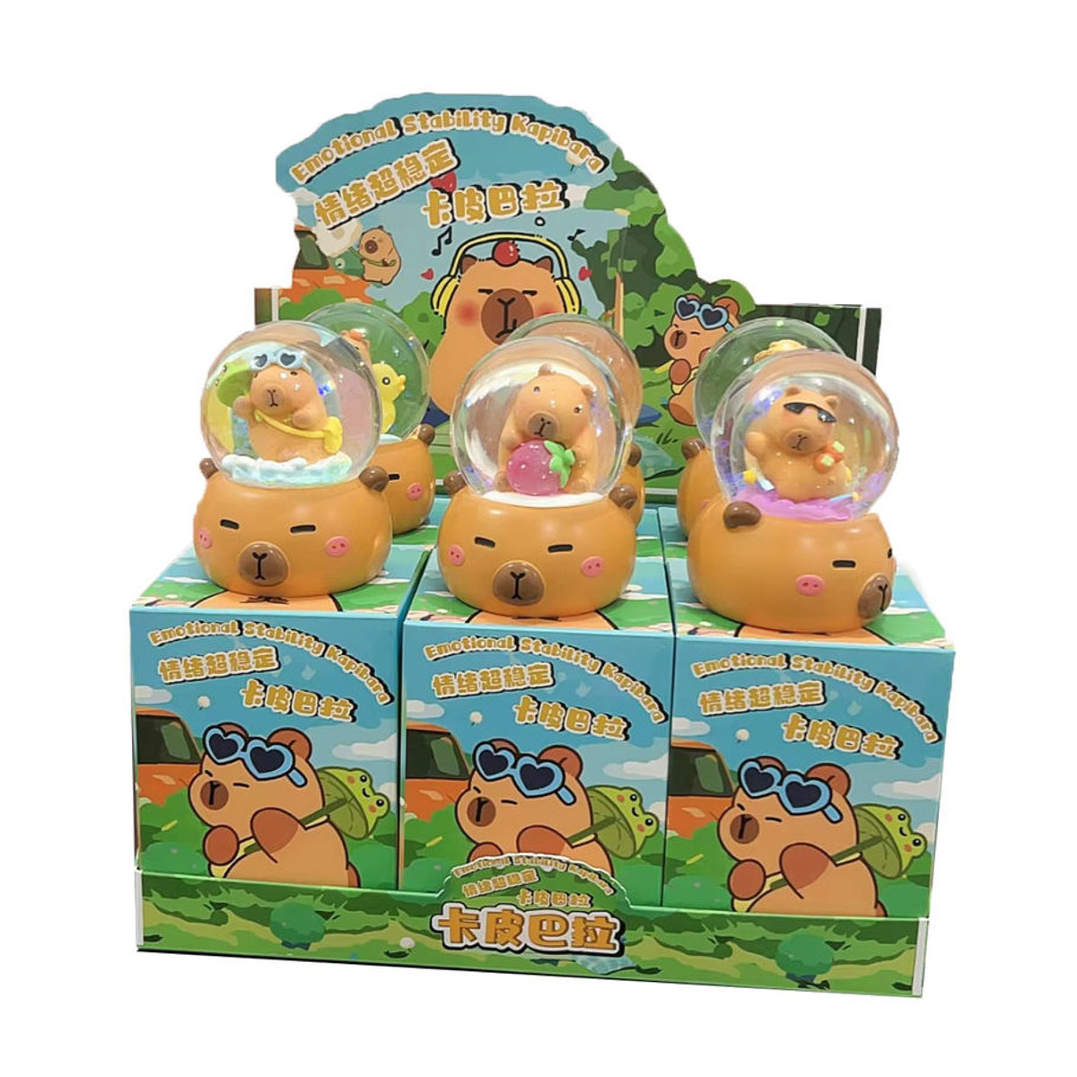 RTBXF Capybara Kristallkugel Blind Box Set mit 6 Stück, bunte Cartoon Dekoration aus Glas und Kunststoff - Bild 4