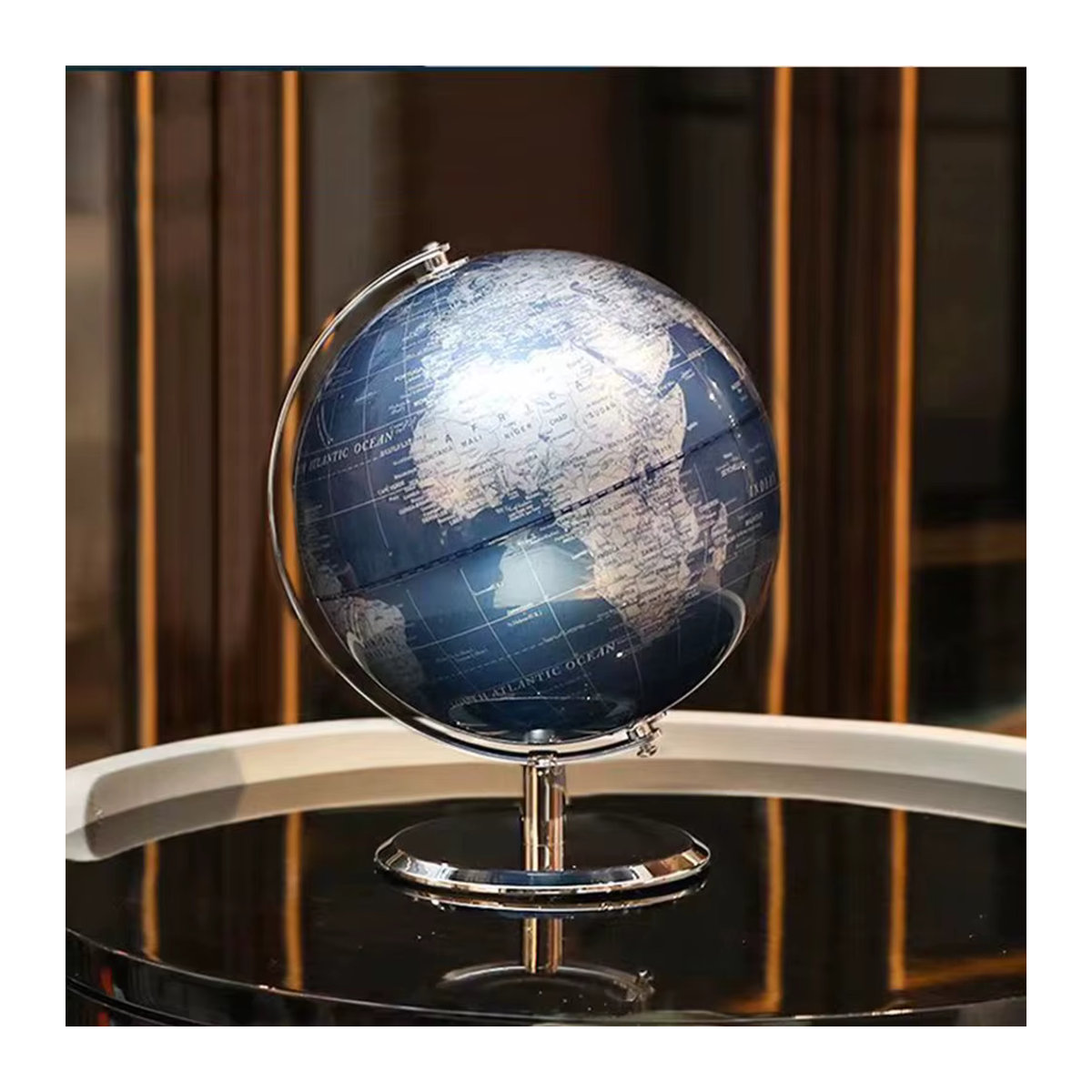 Rubyqun Globus in Blau als Vintage Weltkugel aus Metall für Kinder und Geographie-Bildung - Bild 4