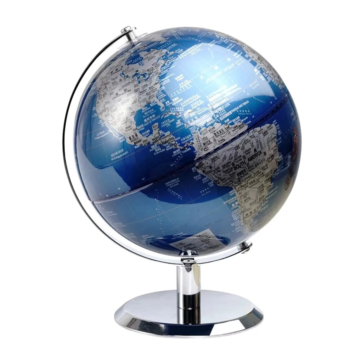 Rubyqun Globus in Blau als Vintage Weltkugel aus Metall für Kinder und Geographie-Bildung - Bild 7