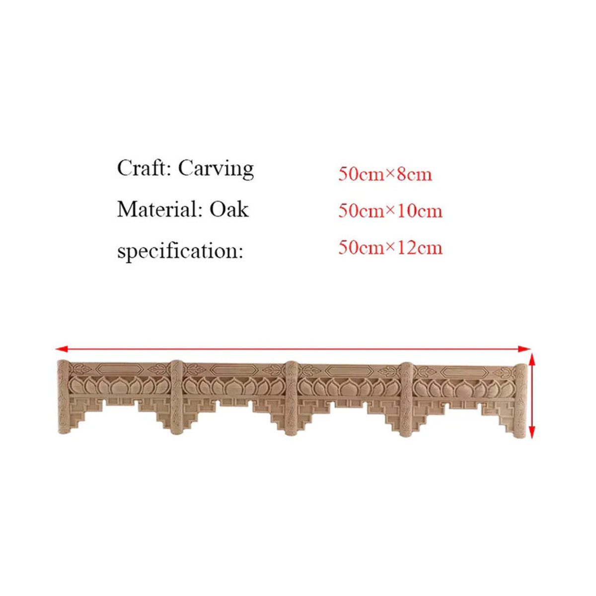 RUNBAZEF Holz Applique mit floralem Design in Beige zur Dekoration von Möbeln und Türen - Bild 2