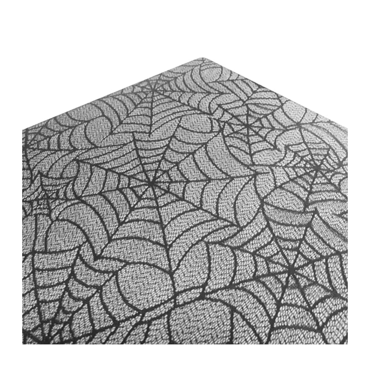 Runde Halloween Tischdecke mit Spinnennetz-Design in Schwarz - Bild 5