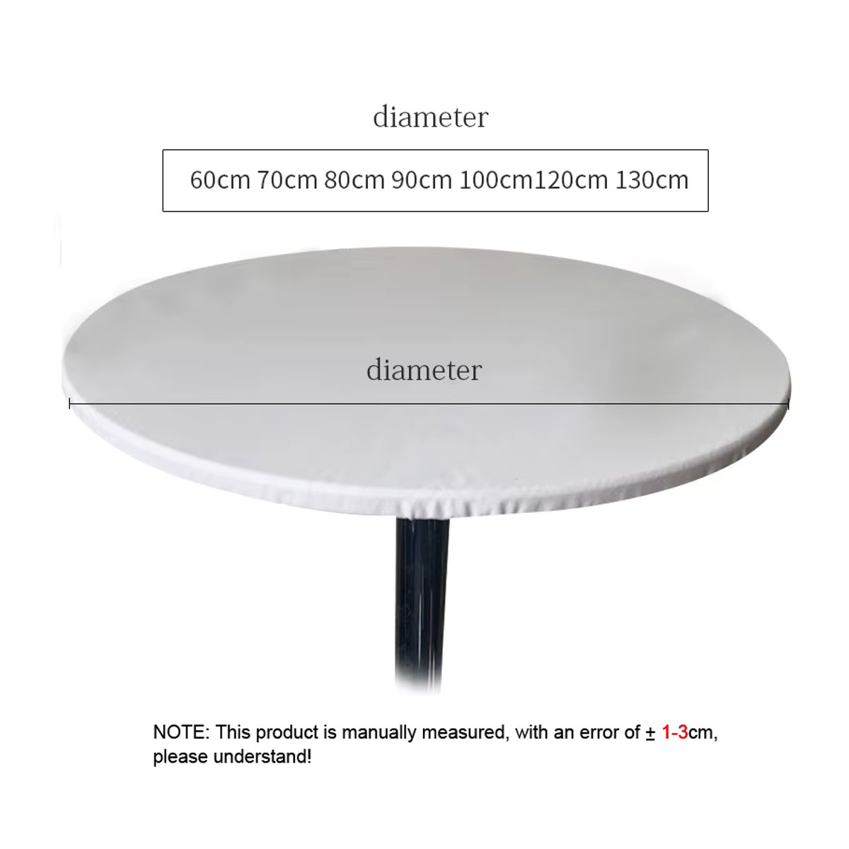 Runde HOLAROOM Tischdecke aus Polyester, wasserdicht und ölbeständig, mit elastischem Rand in Grau oder Weiß - Bild 2
