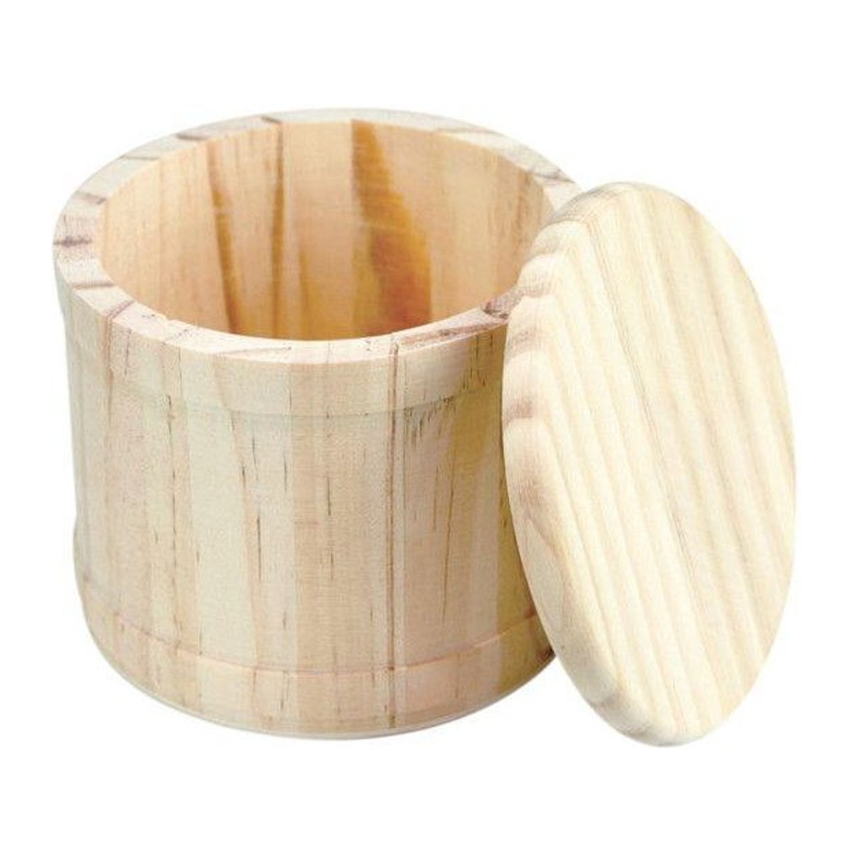 Runde Holzschachtel aus Naturholz von MegaCrea, Höhe: 10,5 cm, Durchmesser: 9,3 cm - Bild 1
