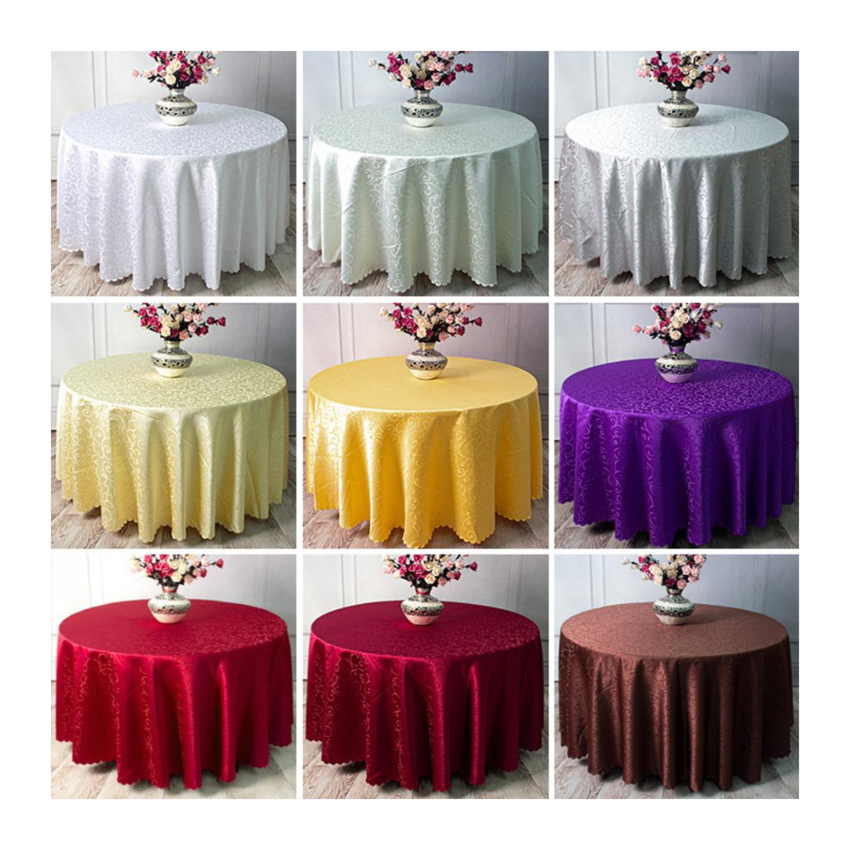 Runde Tischdecke aus Polyester-Jacquard mit Morgenröte-Druck von Your Warm Home in Grau, Durchmesser: 100 cm - Bild 1