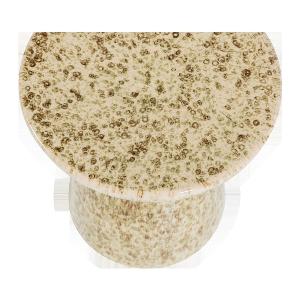 Runder Beistelltisch FLECK von vtwonen in Braun und Beige aus Keramik und Mineralguss im minimalistischen Design - Bild 1