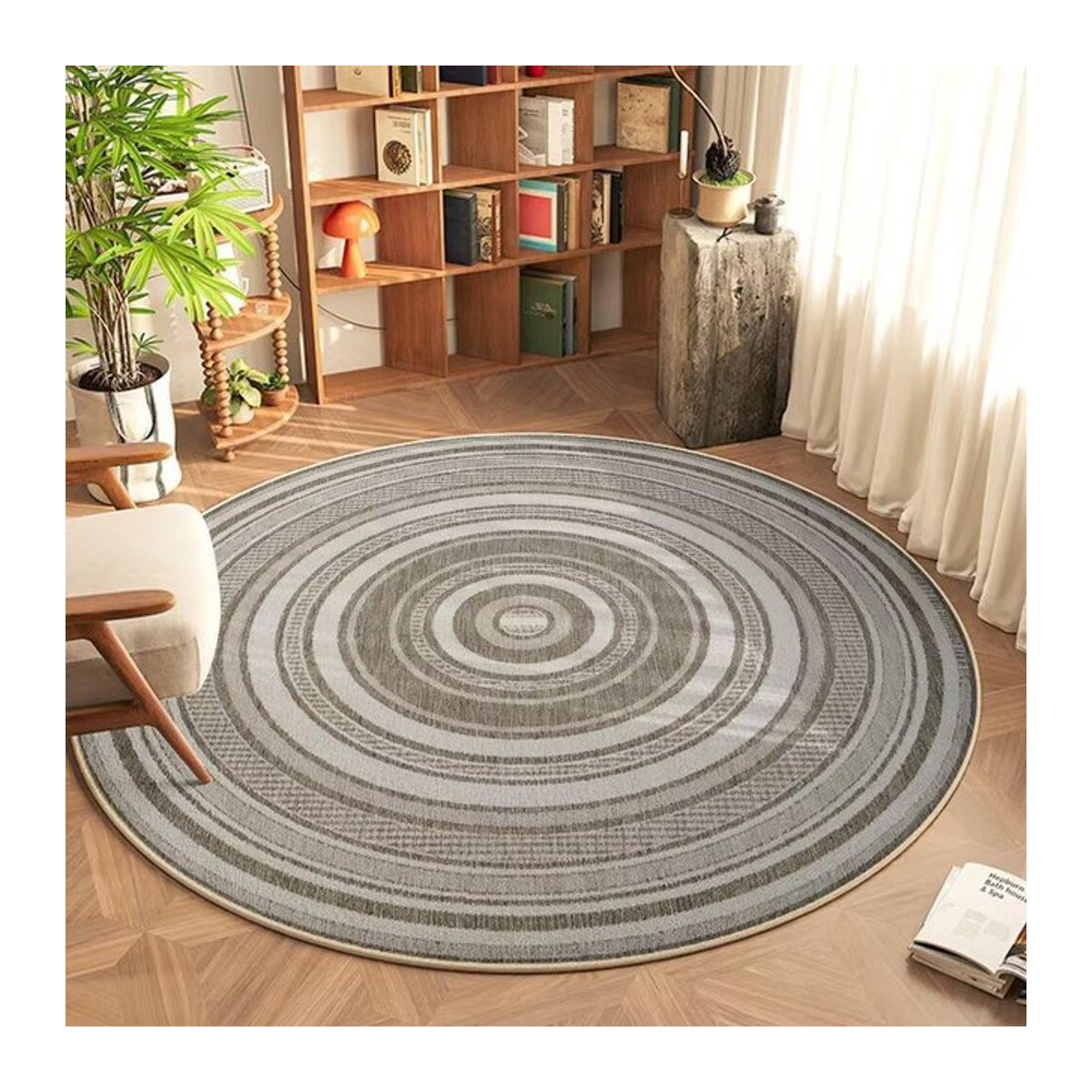 Runder Boho-Teppich von Lodestar mit strukturierter Oberfläche, rutschfest, Durchmesser: 40 cm - Bild 1