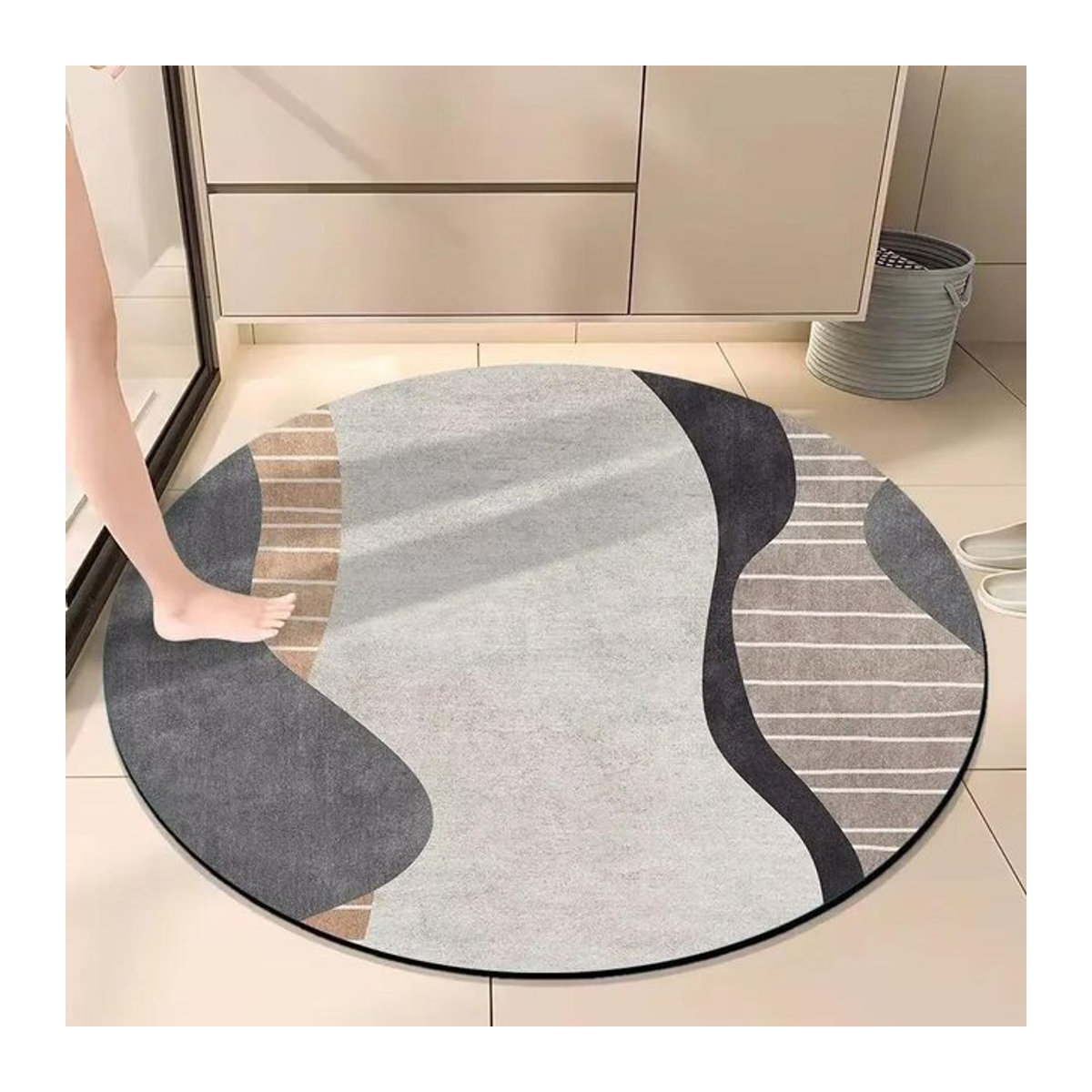 Runder Druckteppich Karpetti im nordischen Design für Wohnzimmer und Schlafzimmer Durchmesser: 60 cm - Bild 1