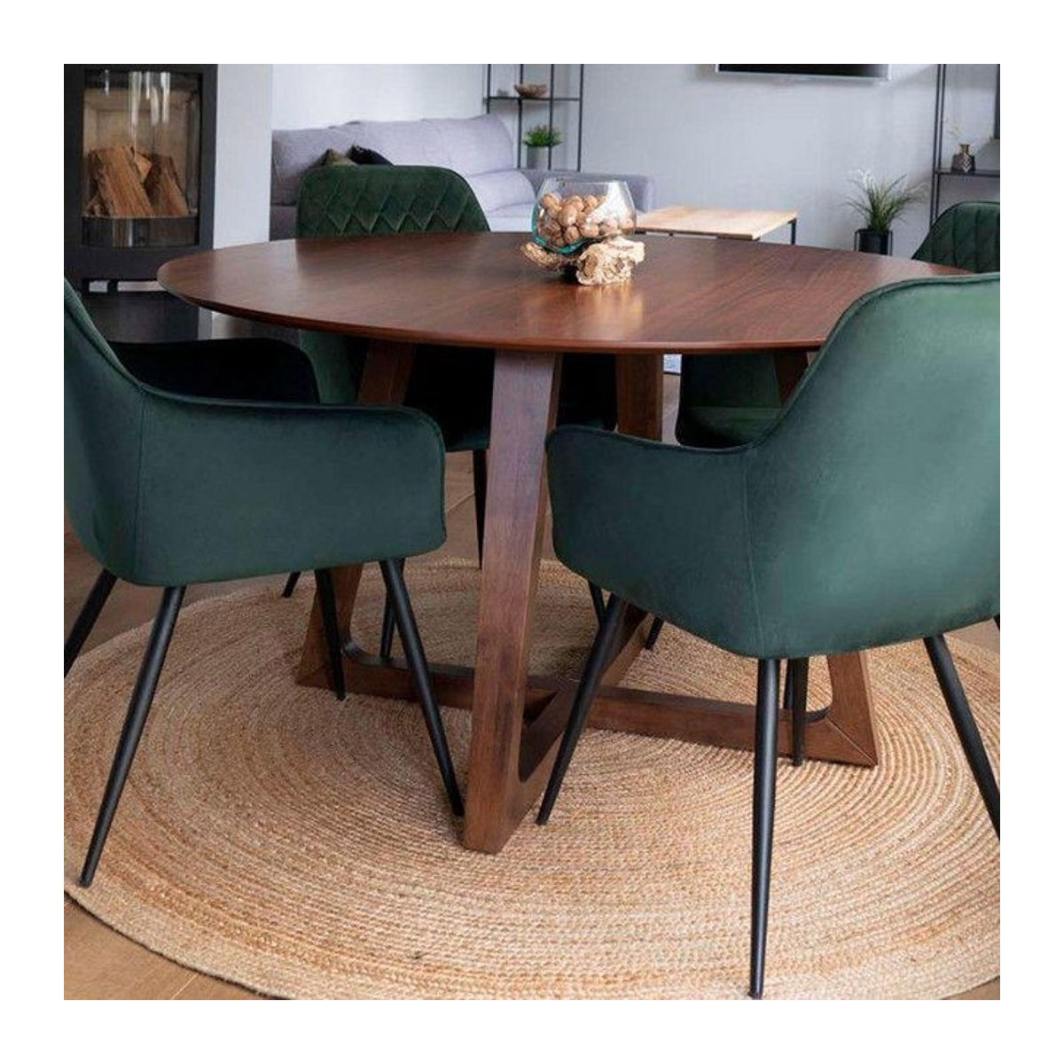 Runder Jute Teppich JUTA in Braun mit 180 cm Durchmesser geflochten - Bild 1