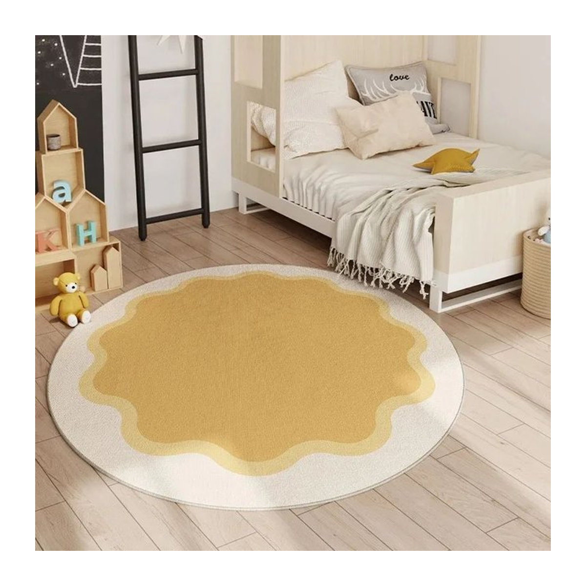 Runder Karpetti Druckteppich für Kinder als Lesebereich und Spielmatte, rutschfestes Fleece, Durchmesser: 80 cm - Bild 1
