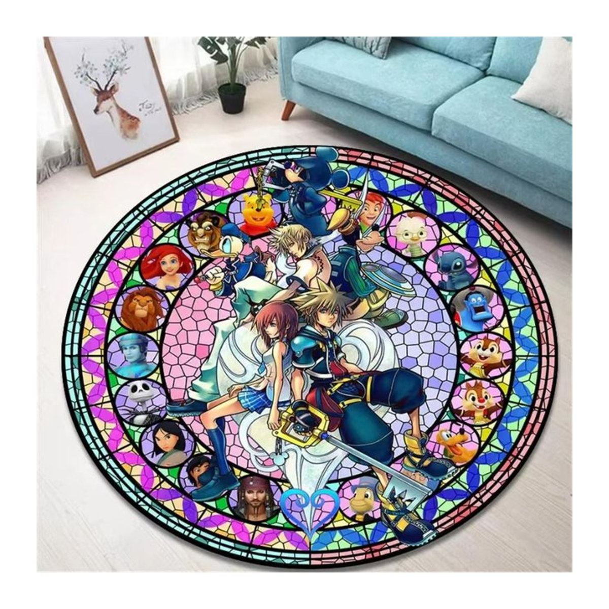 Runder Teppich Karpetti K-Kingdom Hearts für Wohnzimmer und Spielzimmer Durchmesser: 120 cm - Bild 1