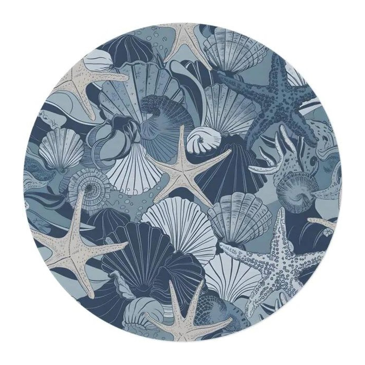 Runder Teppich Lodestar Ozeanwelle in Blau mit 3D-Meeresdesign, Durchmesser: 40 cm - Bild 1