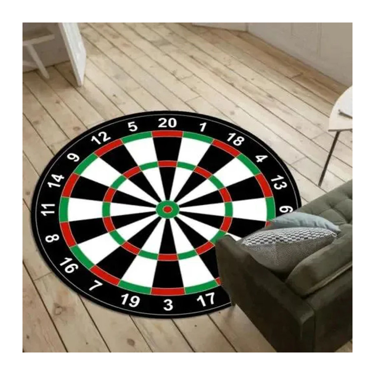 Runder Teppich mit Dartscheibenmuster von Karpetti, rutschfest, Multicolor, Durchmesser: 40 cm - Bild 2