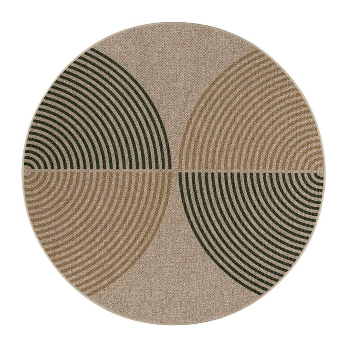 Runder Teppich mit geometrischem Kreis Design von Lodestar als Anti-Rutsch-Matte für Wohnzimmer und Schlafzimmer, Durchmesser: 40 cm - Bild 1