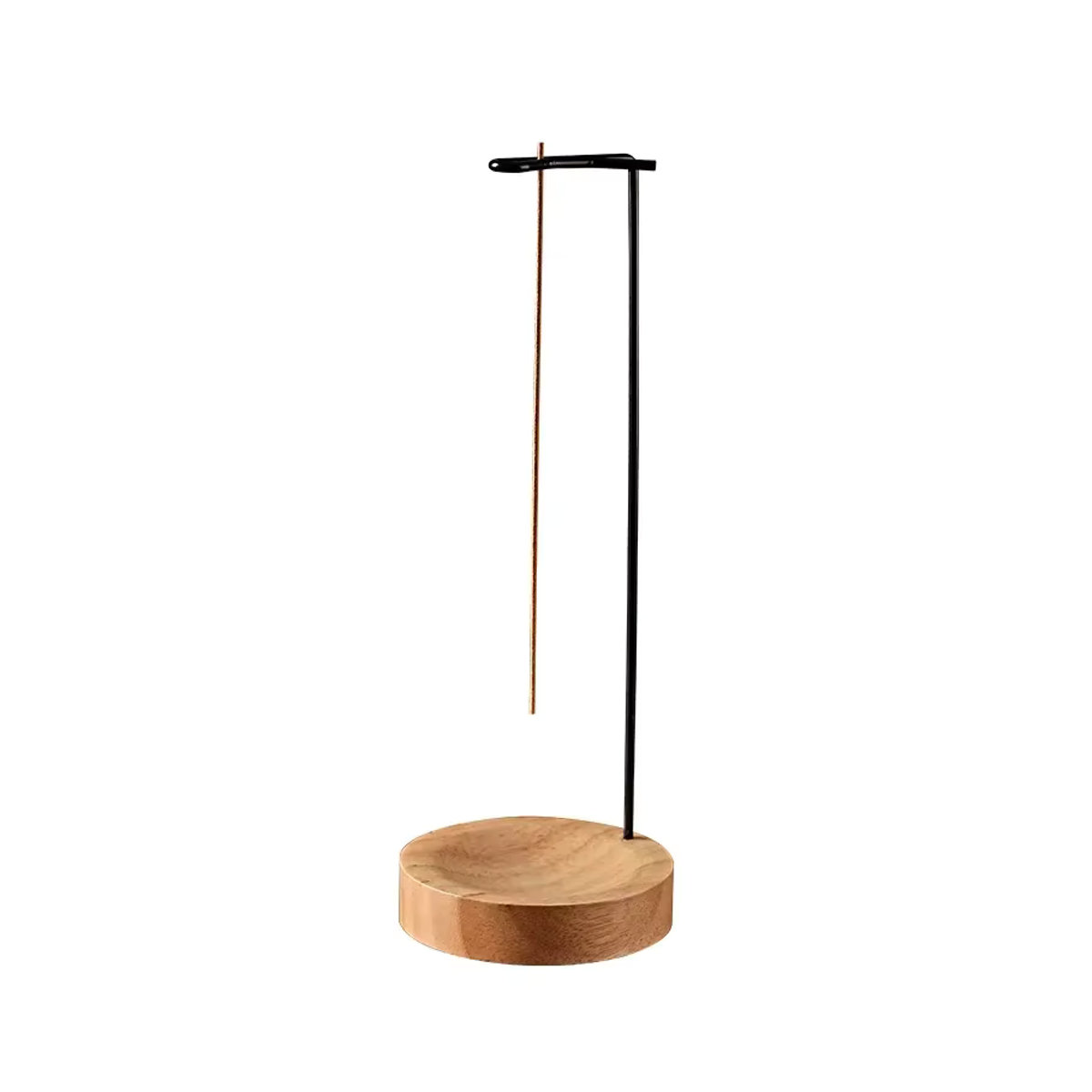 Runder Weihrauchbrenner aus Holz in Braun als kreativer Halter für Weihrauchstäbchen zur Dekoration für Schlafzimmer und Yoga - Bild 4