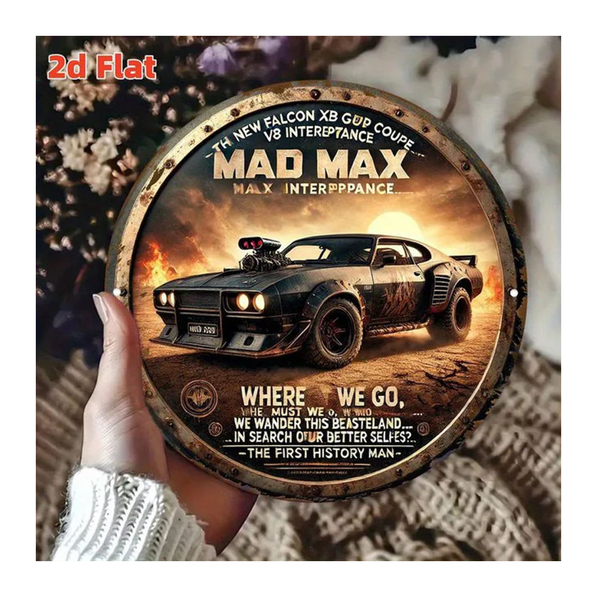 Rundes Aluminium-Schild Mad Max von CIFBUY in Vintage-Optik, wasserfestes Metall-Wandschild für deine Deko, mehrfarbig - Bild 1