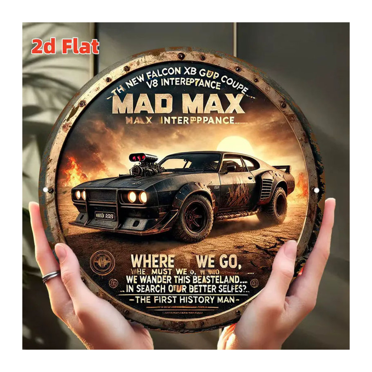 Rundes Aluminium-Schild Mad Max von CIFBUY in Vintage-Optik, wasserfestes Metall-Wandschild für deine Deko, mehrfarbig - Bild 2