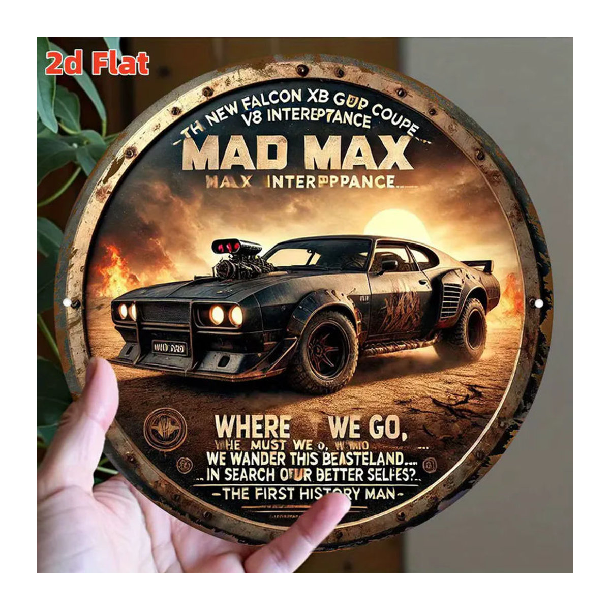 Rundes Aluminium-Schild Mad Max von CIFBUY in Vintage-Optik, wasserfestes Metall-Wandschild für deine Deko, mehrfarbig - Bild 3