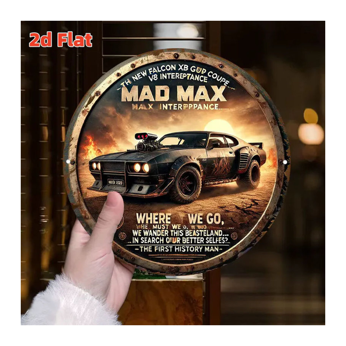 Rundes Aluminium-Schild Mad Max von CIFBUY in Vintage-Optik, wasserfestes Metall-Wandschild für deine Deko, mehrfarbig - Bild 4