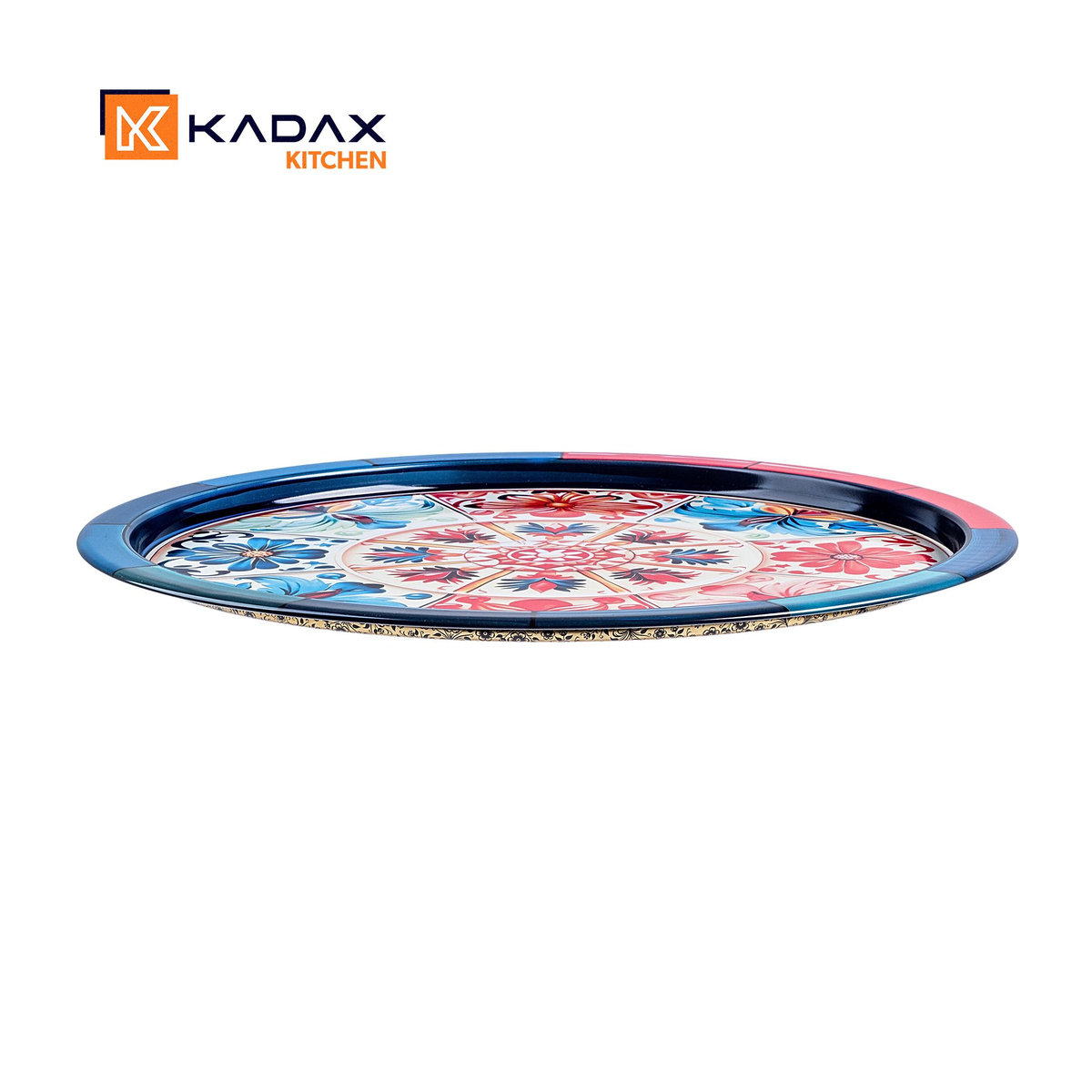 Rundes Tablett KADAX aus Metall in Blau Durchmesser: 32,5 cm - Bild 2