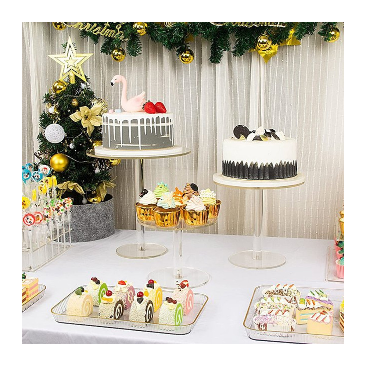 Runtowo Transparentes Acryl-Kuchenregal für Hochzeit, Geburtstag und Babyparty - Bild 1