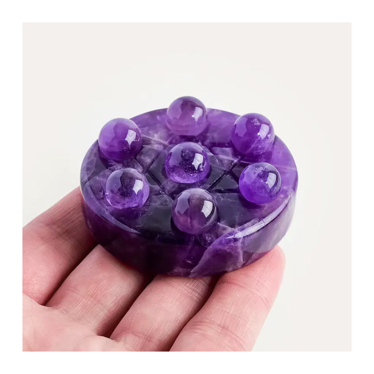 Runyangshi Amethyst Kristall-Set mit runden Kugeln und Basis in Lila und Rosa - Bild 2