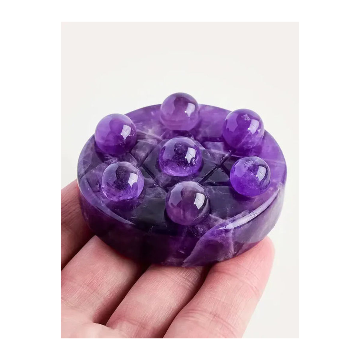 Runyangshi Amethyst Kristall-Set mit runden Kugeln und Basis in Lila und Rosa - Bild 5