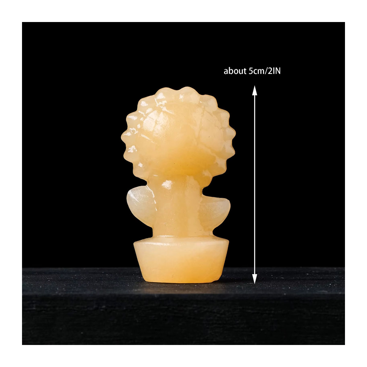 Runyangshi Calcit Sonnenblume Topf aus gelbem Naturstein als Dekoration und Heilkristall - Bild 5