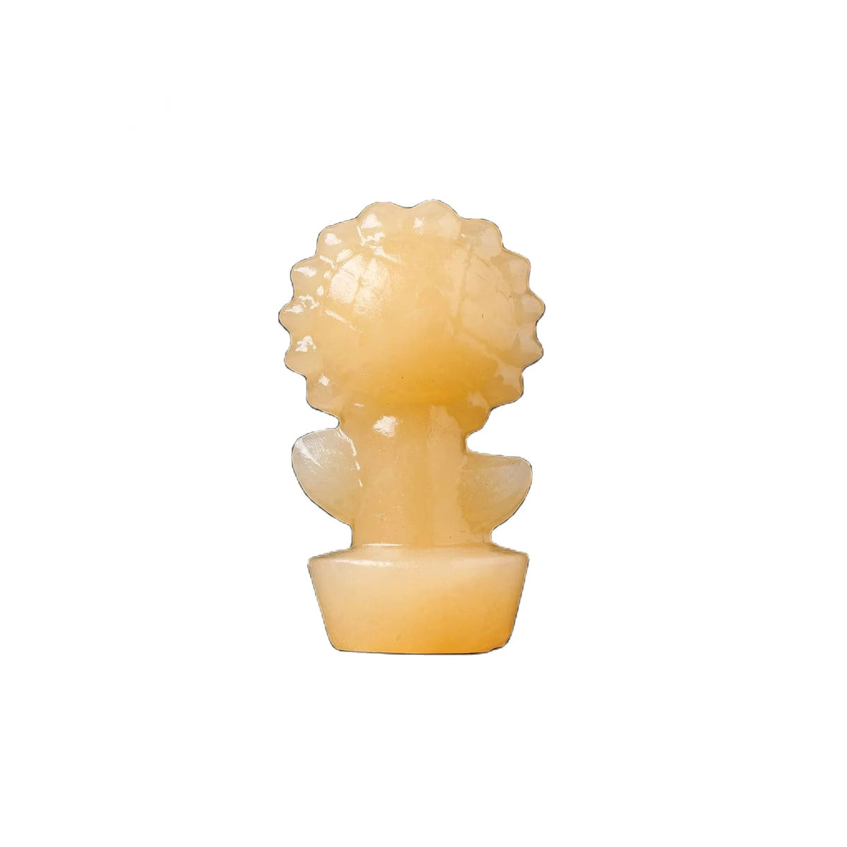 Runyangshi Calcit Sonnenblume Topf aus gelbem Naturstein als Dekoration und Heilkristall - Bild 6