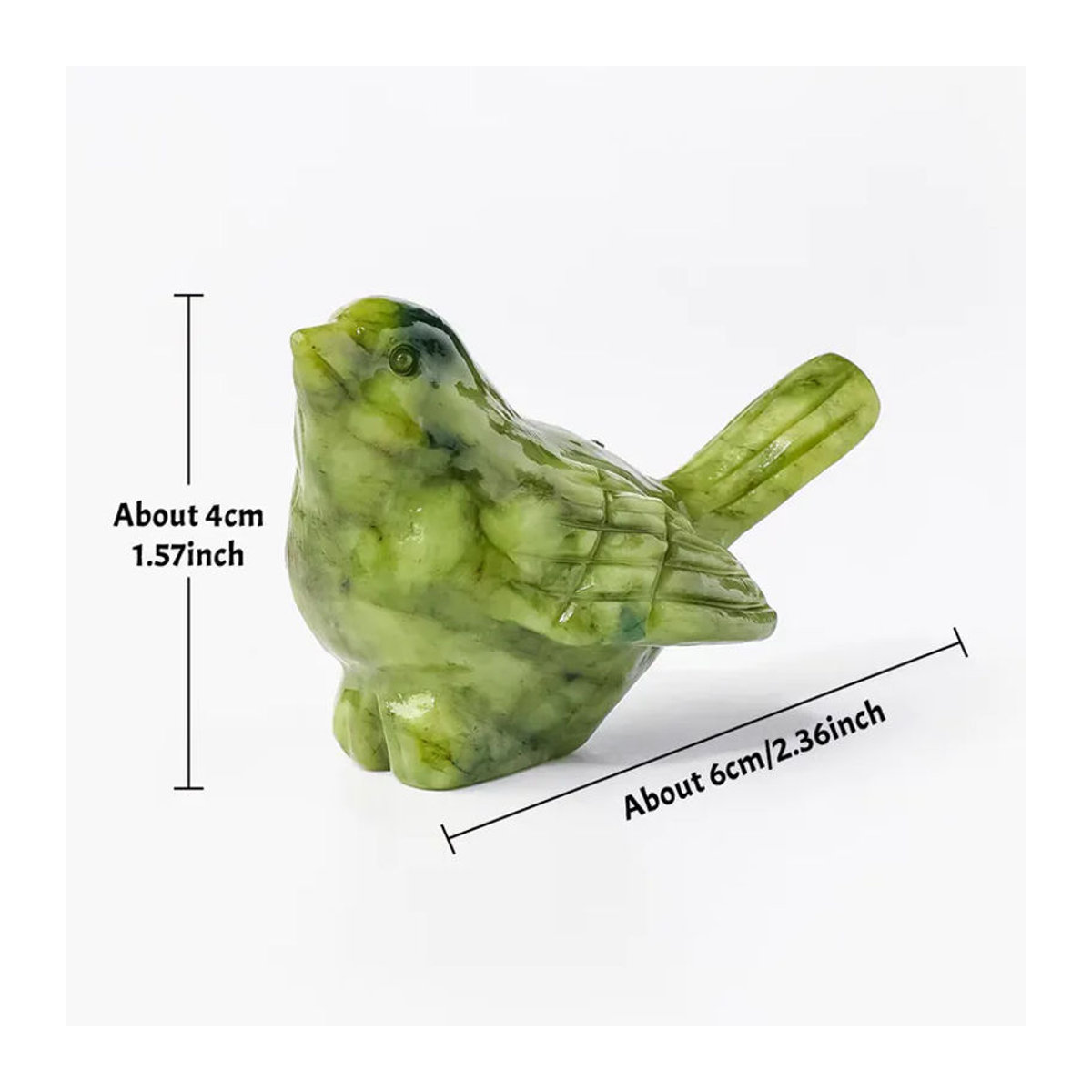 Runyangshi Kristall- und Jade-Vogelschnitzerei aus Xiuyan-Jade und Obsidian in Schwarz und Grün zur Heimdekoration - Bild 2