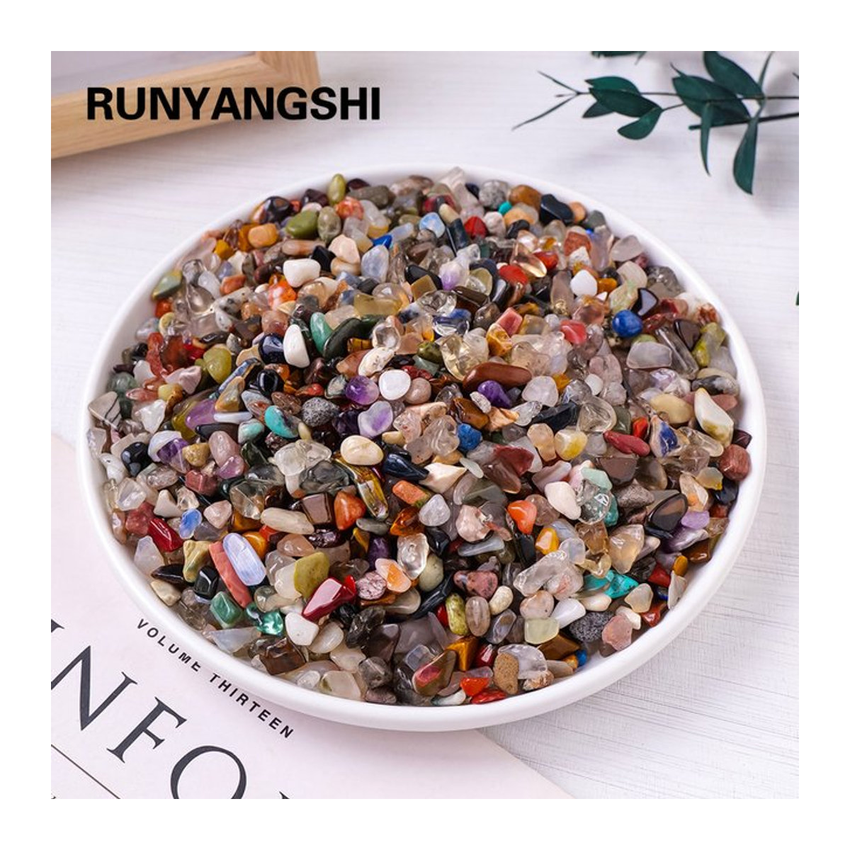 Runyangshi Kristallkies aus gemischten Natursteinen und Mineralien, mehrfarbig, 50 g - Bild 1